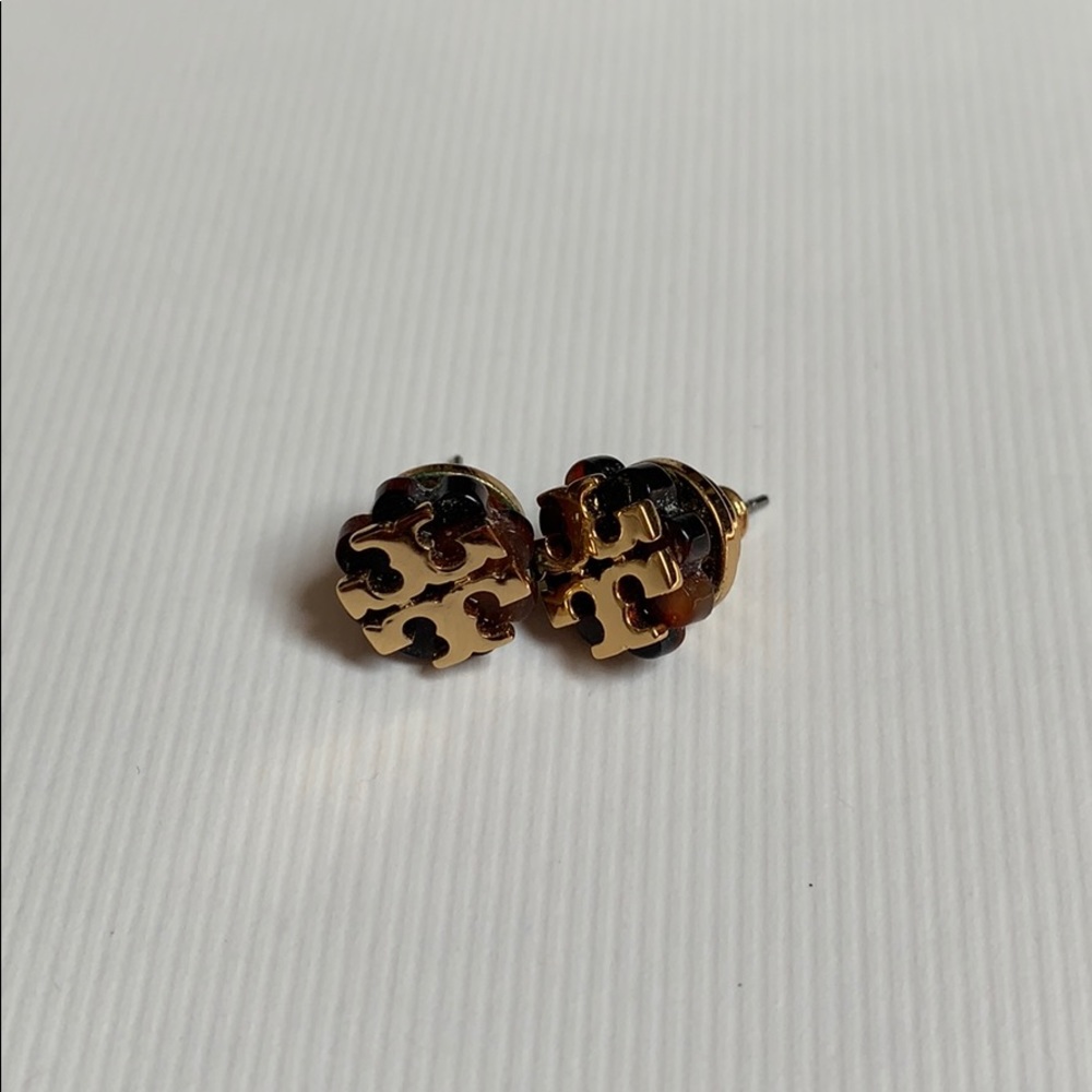 Tory Burch Tortoise Logo Stud Earrings
